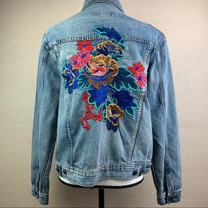 Philosophy Size-6 Floral Denim Jean Jacket